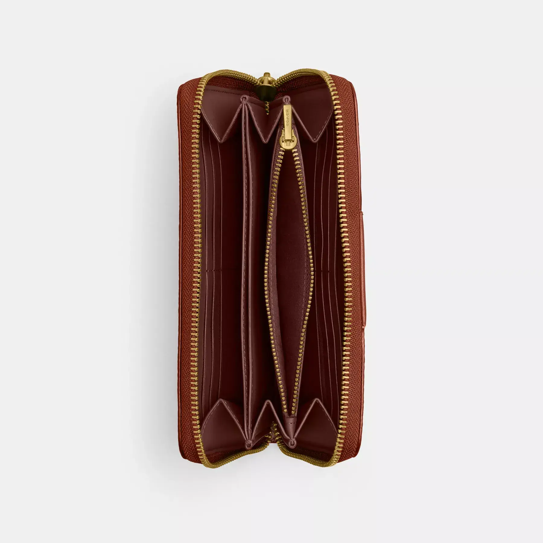 COACH Cartera con cremallera en acordeón de lona distintiva con bloques de color COACH Cartera con cremallera en acordeón de lona distintiva con bloques de color